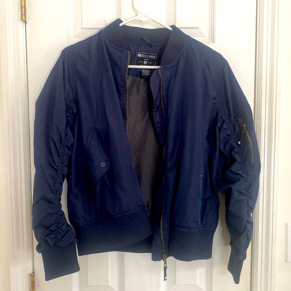 Navy Blue Holloway Sports Unisex Bomber Jacket, size M